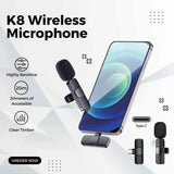 K8 Wireless Lavalier Microphone β Plug & Play, Noise Reduction for iPhone & USB-C